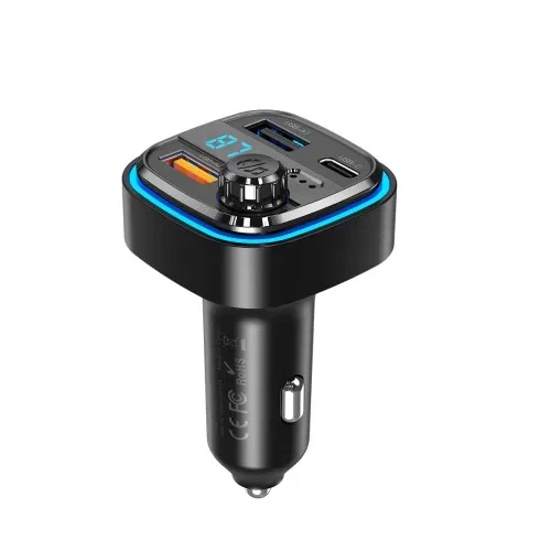ФМ-модулятор XO BCC08 MP3 5V/3.1A Car Charger with Ambient Light Чорний - Фото 3 ФМ-модулятор XO BCC08 MP3 5V/3.1A Car Charger with Ambient Light Чорний - изображение 3