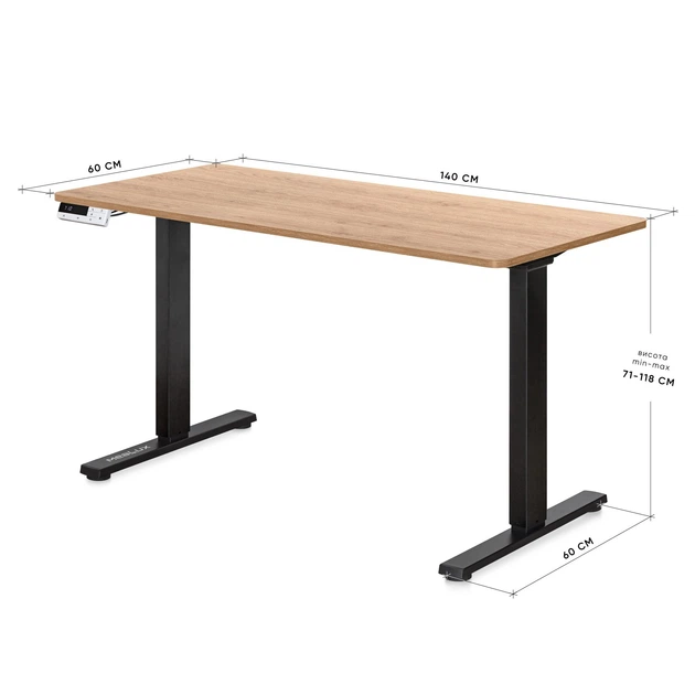 Стіл Mealux PowerDesk Duo Mahogany (арт. EVO-242 Duo Mahogany / B) - зображення 5