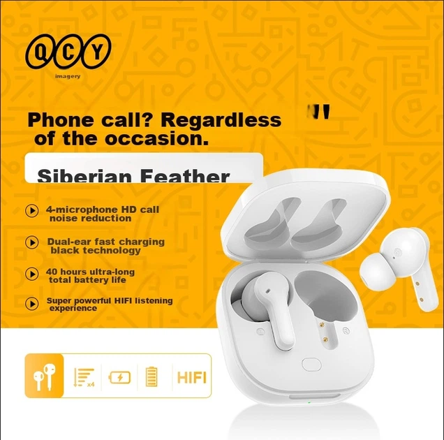Наушники QCY T13 Wireless White - изображение 2