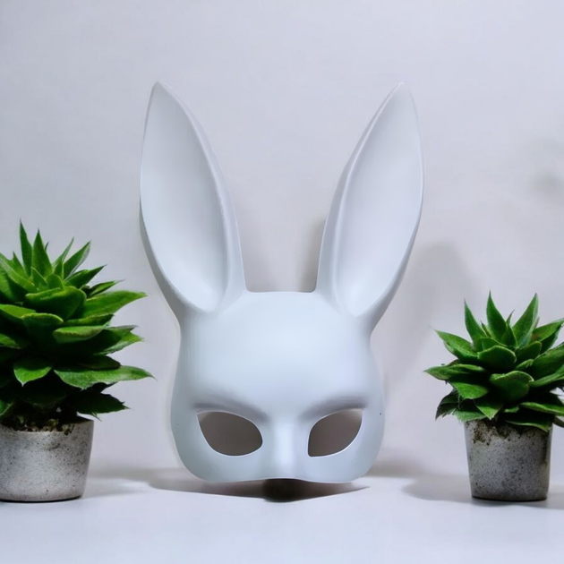 Маска кролика PlayBoy, белая 36см - изображение 4