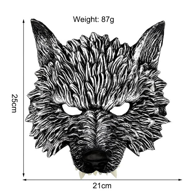 Чорна маска вовка. Маска вовк з поліуретанової піни - Фото 6 Чорна маска вовка. Маска вовк з поліуретанової піни - зображення 6