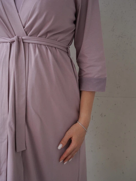 Комплект халат і сорочка для вагітних та годуючих матусь Soft&Lace, розмір XXL (52), аметист - изображение 2