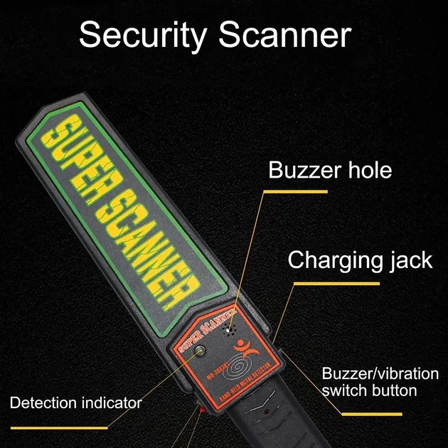 Металошукач Super Scanner MD3003B1 Ручний металодетектор Доглядовий металошукач - Фото 6 Металошукач Super Scanner MD3003B1 Ручний металодетектор Доглядовий металошукач - зображення 6