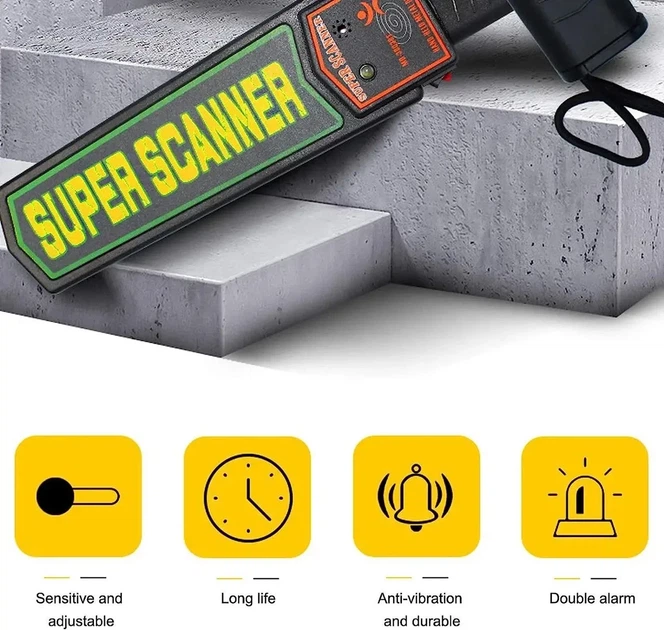 Металошукач Super Scanner MD3003B1 Ручний металодетектор Доглядовий металошукач - Фото 7 Металошукач Super Scanner MD3003B1 Ручний металодетектор Доглядовий металошукач - зображення 7