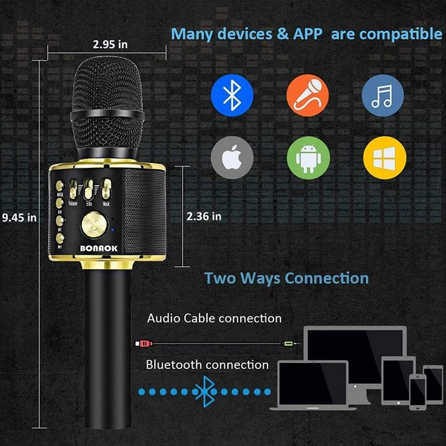 Беспроводной караоке-микрофон 3-в-1 с Bluetooth - изображение 2