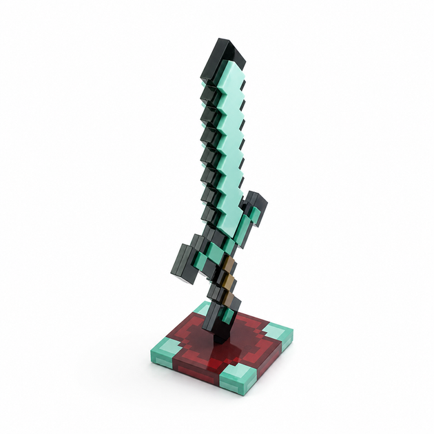 Алмазный меч Minecraft 17 режимов ночник с подставкой LED меч для игры и декора - Фото 6 Алмазный меч Minecraft 17 режимов ночник с подставкой LED меч для игры и декора - изображение 6