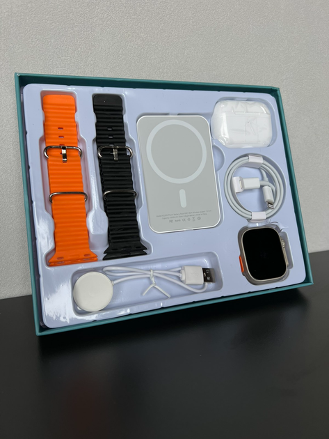 Набор 5 в 1 AEMAI RM22 со смарт-часами, беспроводными наушниками и Power Bank, зарядный комплект для телефона с магнитной зарядкой и кабелем - изображение 2