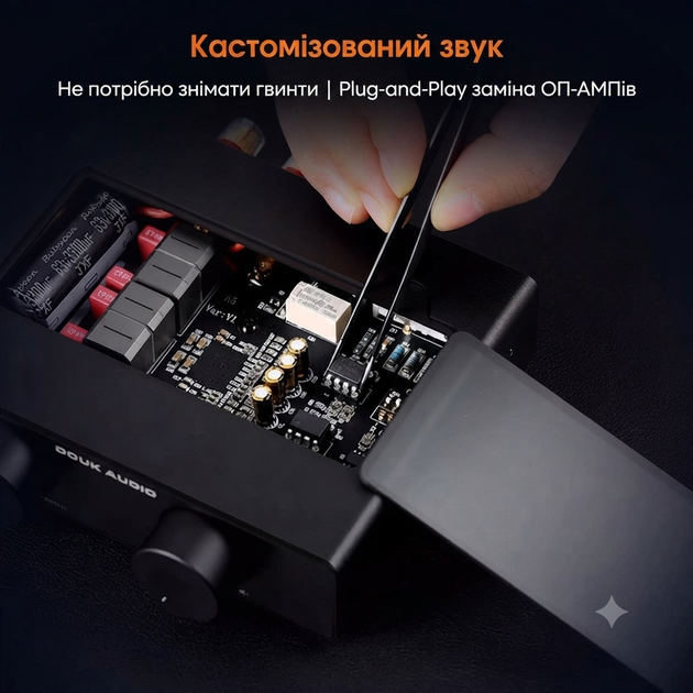 Стереоусилитель Douk Audio A5 TPA3255 300 Вт класса D с фильтром верхних частот блоком питания 32В 5А и LED подсветкой настольный HiFi Черный - изображение 5