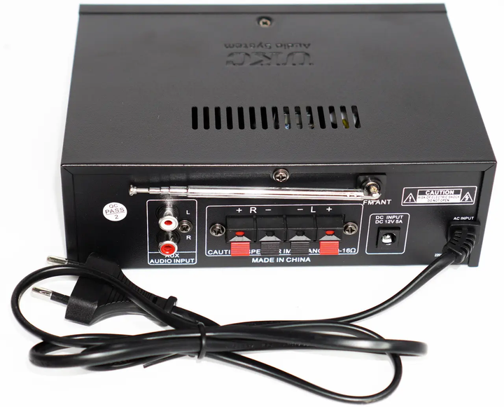 Стереопідсилювач звуку UKC A8 2CH USB SD FM AUX Компактний інтегральний аудіопідсилювач 2х120 Вт Підсилювач для колонок з пультом ДК - изображение 2