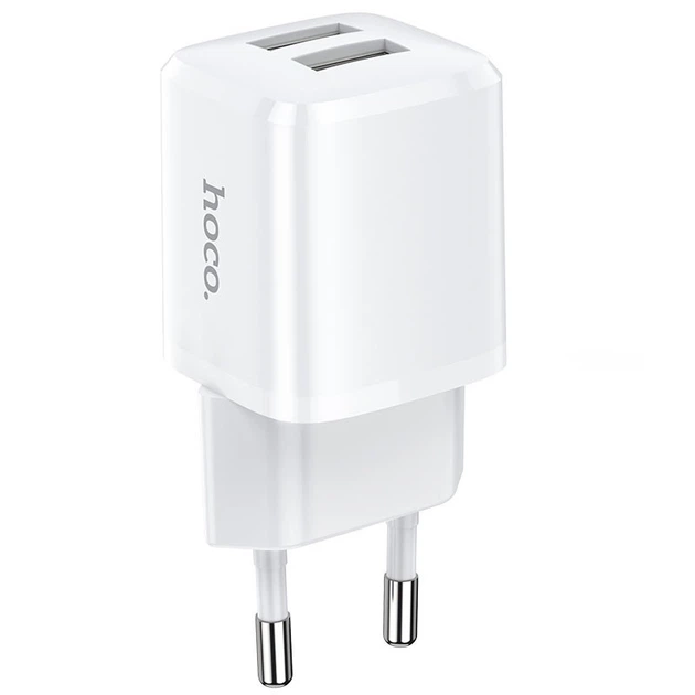 Мережевий зарядний пристрій HOCO N8 Briar dual port charger Type-C cable 12W White - зображення 6