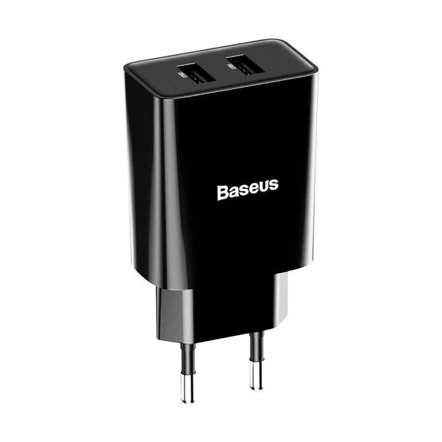 Мережевий зарядний пристрій Baseus Speed Mini Dual U Charger 10.5W Black CCFS-R01 - изображение 3