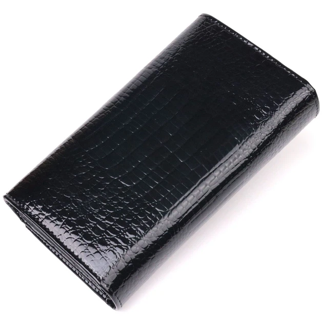 Лаковый женский кошелек с визитницей ST Leather 19403 черный - Фото 6 Лаковый женский кошелек с визитницей ST Leather 19403 черный - изображение 6