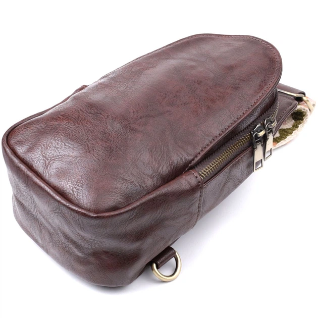 Зручна сумка через плече в модному кольорі з екошкіри Vintage 22794 коричнева - зображення 9