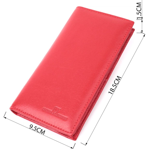 Вертикальный женский кошелек на магнитах из натуральной кожи ST Leather 22539 красный - Фото 3 Вертикальный женский кошелек на магнитах из натуральной кожи ST Leather 22539 красный - изображение 3