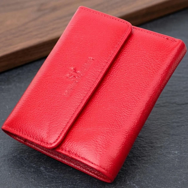Яркий женский кошелек с монетницей из натуральной кожи ST Leather 19493 красный - Фото 1 Яркий женский кошелек с монетницей из натуральной кожи ST Leather 19493 красный - изображение 1
