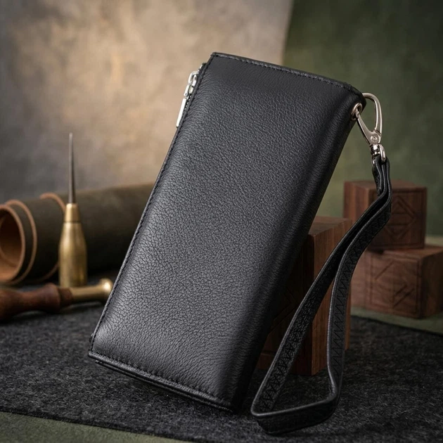 Лаконичный женский вертикальный кошелек-клатч из натуральной кожи ST Leather 22537 черный - Фото 4 Лаконичный женский вертикальный кошелек-клатч из натуральной кожи ST Leather 22537 черный - изображение 4