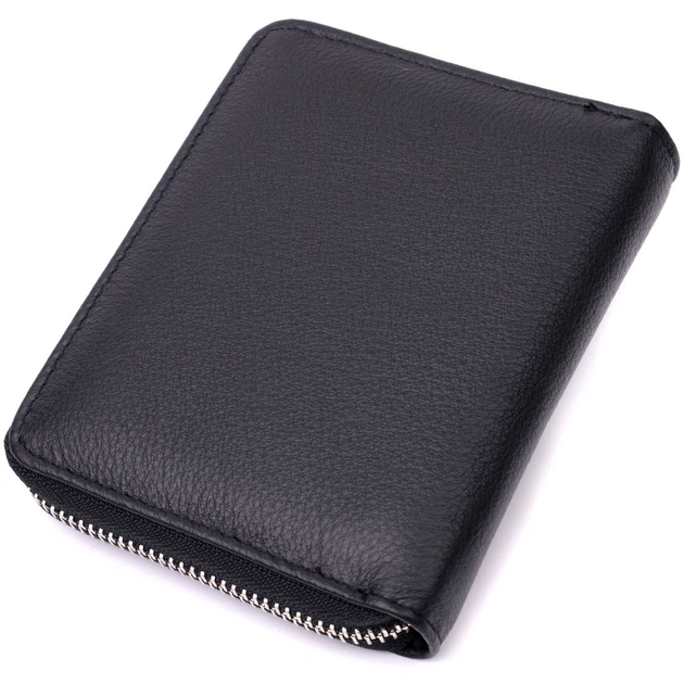 Портмоне для женщин на молнии в классическом цвете из натуральной кожи ST Leather 19488 черный - изображение 6