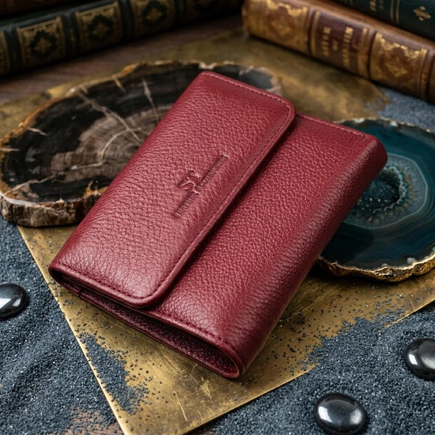 Шкіряний жіночий гаманець з монетницею ST Leather 19492 бордовий - Фото 1 Шкіряний жіночий гаманець з монетницею ST Leather 19492 бордовий - зображення 1