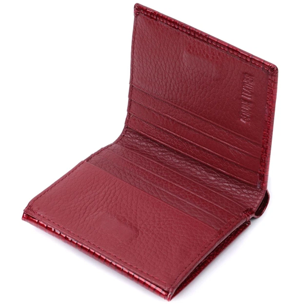 Компактный кошелек для женщин из натуральной кожи лакированной ST Leather 22687 красный - изображение 10