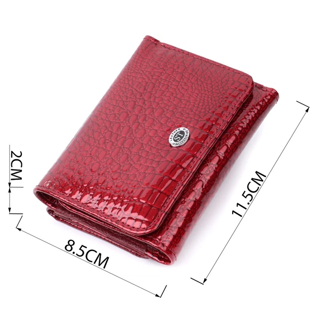 Стильный женский фактурный кошелек из натуральной кожи ST Leather 22731 красный - изображение 6