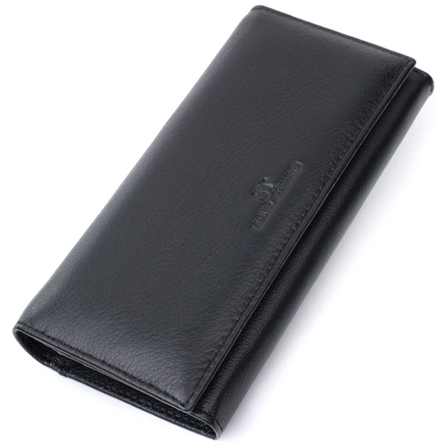 Классический женский кошелек из натуральной кожи ST Leather 22676 черный - изображение 5