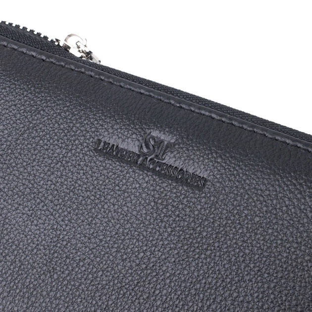 Красивый клатч унисекс на одно отделение из натуральной кожи ST Leather 22697 черный - Фото 9 Красивый клатч унисекс на одно отделение из натуральной кожи ST Leather 22697 черный - изображение 9