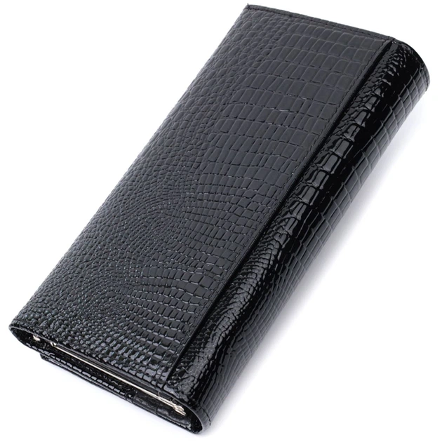 Женский кошелек из натуральной лакированной кожи ST Leather 22679 черный - изображение 2