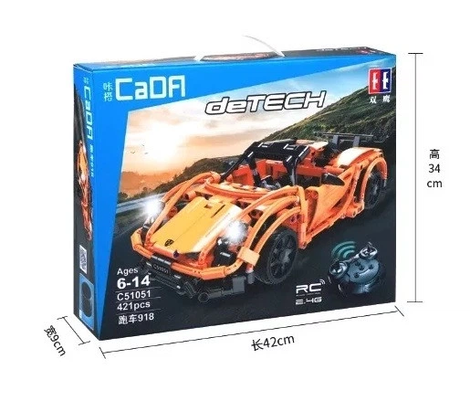 Конструктор C51051W CaDa Technic Porsche 918 (421 деталь, Пульт, 6+) - Фото 6 Конструктор C51051W CaDa Technic Porsche 918 (421 деталь, Пульт, 6+) - изображение 6