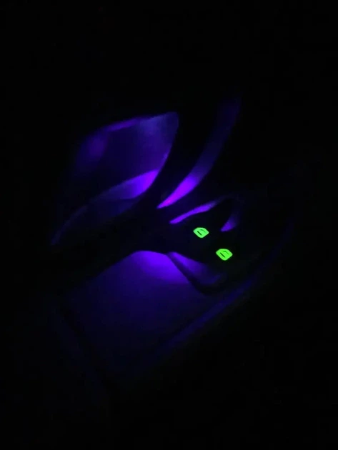 Подсветка дверных ручек и дверных ниш авто 12V LED комплект 4 шт. 5мм светодиоды с насадками-защелками LED подсветка салона универсальная. Цвет ПУРПУРНЫЙ. - изображение 6