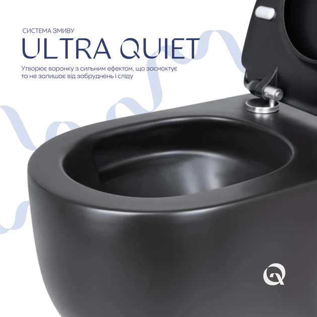 Унитаз подвесной Qtap Taurus безободочный с сиденьем Soft-close QT2433084EUQMB - изображение 5