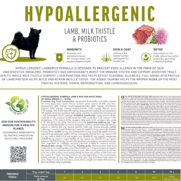 Сухий корм Brit Care Dog Hypoallergenic Adult Small Breed для дорослих собак дрібних порід з ягням 7 (кг) - Фото 4 Сухий корм Brit Care Dog Hypoallergenic Adult Small Breed для дорослих собак дрібних порід з ягням 7 (кг) - зображення 4