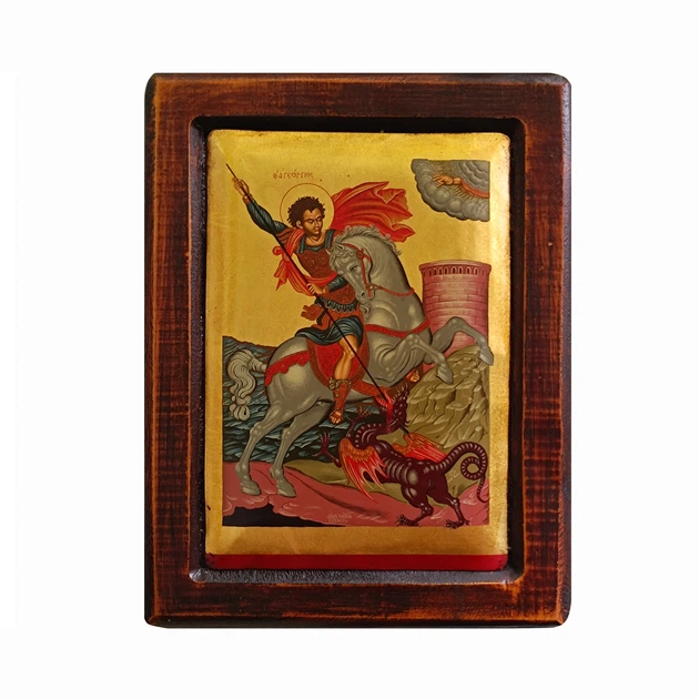 Писаная икона Великомученика Георгия Победоносца 18×23 см - изображение 2