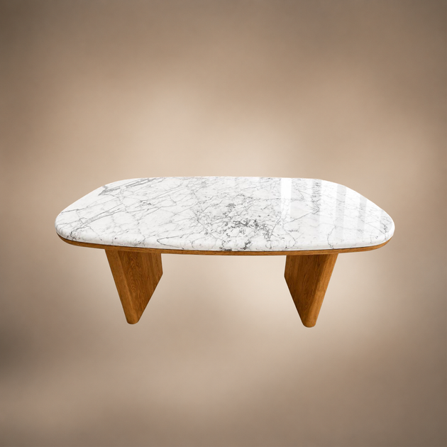 Обеденный стол STEL GROUP Bianco Carrara 155×80 см с мраморной столешницей и ножками из ясеня - изображение 6