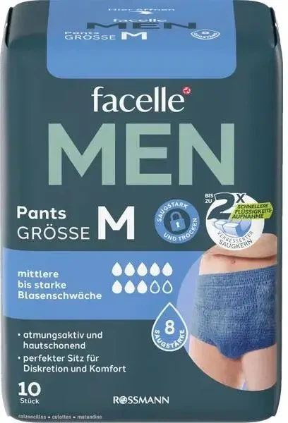 Підгузки-трусики чоловічі Facelle Men Medium 10 шт 8 капель для дорослих - Фото 1 Підгузки-трусики чоловічі Facelle Men Medium 10 шт 8 капель для дорослих - зображення 1