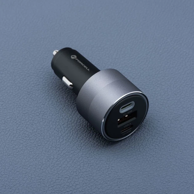 Автомобільний зарядний пристрій Forcell F-Energy Alu 2 x USB C + USB A QC4.0 PD SFC2.0 4.5A 65W Grey (5903396275739) - зображення 9