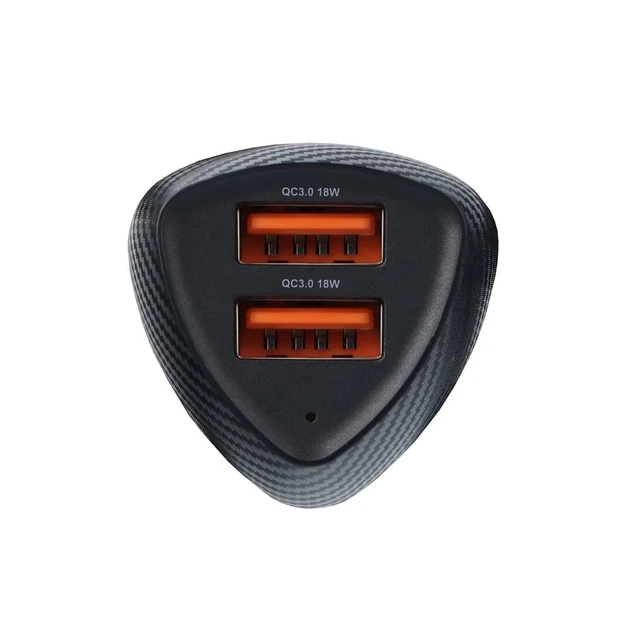 Samochodowa ładowarka Forcell F-Energy Carbon 2 x USB A QC3.0 3A 36W Black (5903396133794) - obraz 3