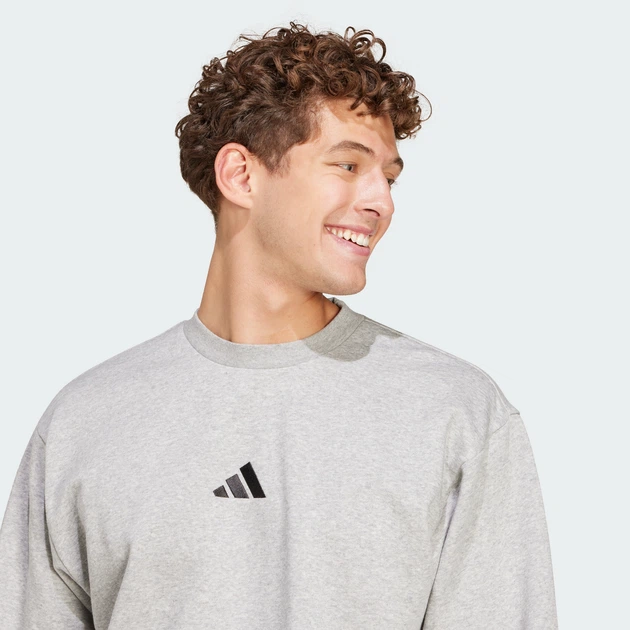 Чоловічий світшот Essentials Feelcozy Fleece adidas JE3790 (L) сірий (4067906144968) - Фото 4 Чоловічий світшот Essentials Feelcozy Fleece adidas JE3790 (L) сірий (4067906144968) - зображення 4