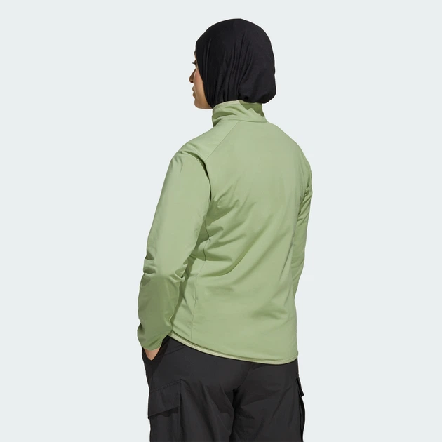 Женская флисовая спортивная кофта Terrex Multi CLIMAWARM Half-Zip Tech adidas KB2211 (XS) зеленый (4068811758264) - изображение 2