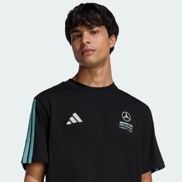 Мужская футболка MERCEDES - AMG PETRONAS FORMULA 1 TEAM DNA adidas KE8161 (L) черный (4068819447580) - Фото 4 Мужская футболка MERCEDES - AMG PETRONAS FORMULA 1 TEAM DNA adidas KE8161 (L) черный (4068819447580) - изображение 4