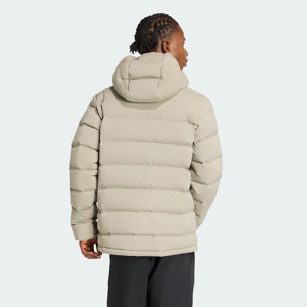 Мужской пуховик Helionic CLIMAWARM Stretch Hooded adidas JX0596 (L) зеленый (4068811698065) - Фото 2 Мужской пуховик Helionic CLIMAWARM Stretch Hooded adidas JX0596 (L) зеленый (4068811698065) - изображение 2
