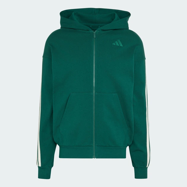 Мужская толстовка ADIDAS KIT 3-STRIPES FULL-ZIP adidas KW2393 (L) зеленый (4069991388098) - изображение 6