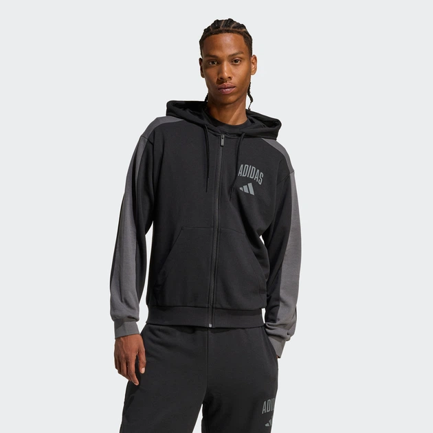 Чоловіча толстовка COLLEGIATE FRENCH TERRY FULL-ZIP HOODED adidas KH2762 (XS) чорний (4068822364089) - Фото 1 Чоловіча толстовка COLLEGIATE FRENCH TERRY FULL-ZIP HOODED adidas KH2762 (XS) чорний (4068822364089) - зображення 1