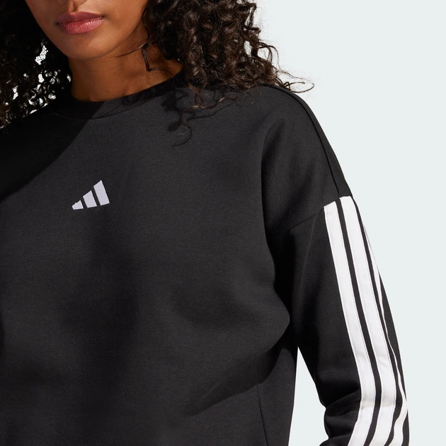 Женский свитшот Essentials 3-Stripes Fleece adidas JE1298 (XS) черный (4067902907086) - изображение 4