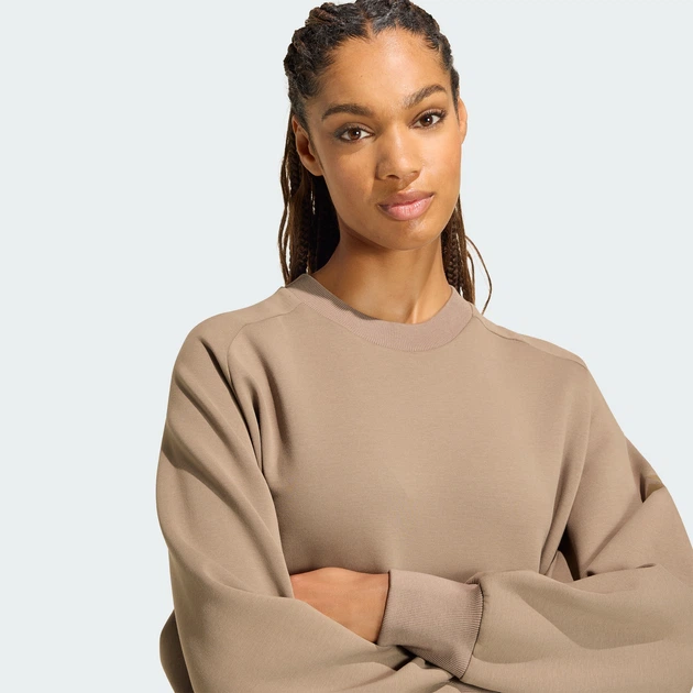 Женский свитшот SOFT LUX LOOSE adidas KS7922 (XS) бежевый (4069993581350) - изображение 4