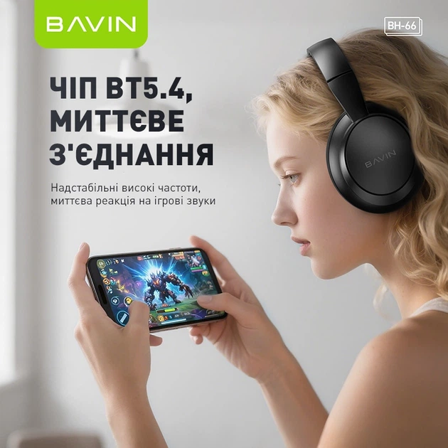 Навушники Bavin BH-66 OVER-EAR Stereo Black (BH-BH-66-BK) - зображення 7