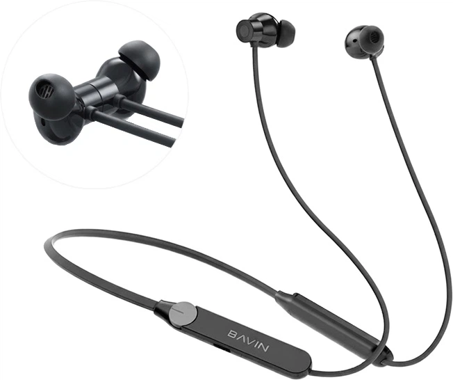 Навушники Bavin BH-68 Magnetic Sport HiFi Black (BH-BH-68-BK) - зображення 2