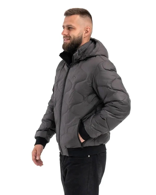 Куртка мужская демисезонная большого размера UF-Fashion 141-DVL DV MEN'S 60 графитовый - Фото 2 Куртка мужская демисезонная большого размера UF-Fashion 141-DVL DV MEN'S 60 графитовый - изображение 2