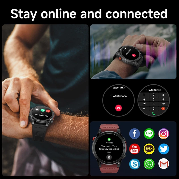 Смарт-часы Smart Optimus GPS Rubber з компасом, 2 ремешка - Фото 5 Смарт-часы Smart Optimus GPS Rubber з компасом, 2 ремешка - изображение 5