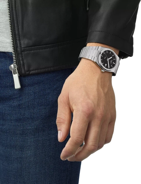 Чоловічий швейцарський годинник Tissot PRX T137.410.11.051.00 (Сріблястий / Чорний циферблат) - зображення 4