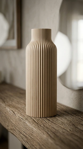 Интерьерная ваза "Fluted Bottle" 5 х 5 з 15 см - изображение 2